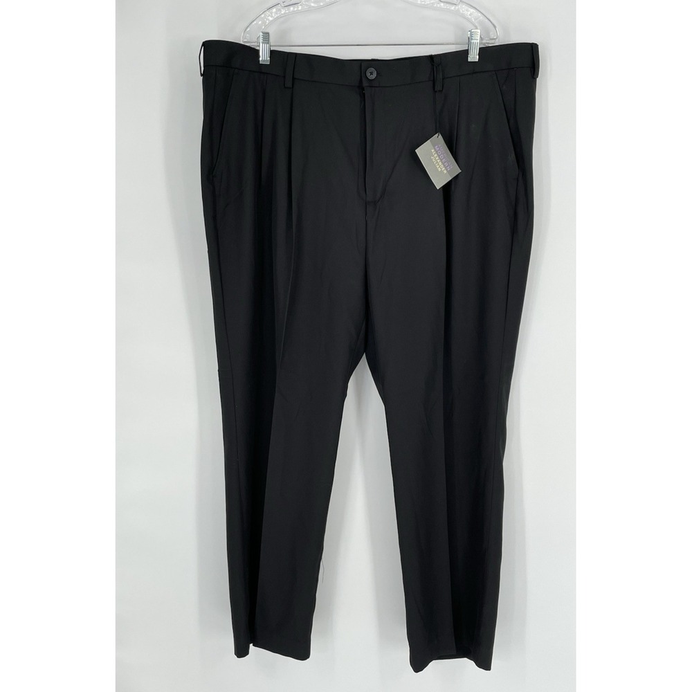 NWT Alexandre London Men Size UK 44x29 Pleated Cuffed  Wool‎ Dress Pants Slacks